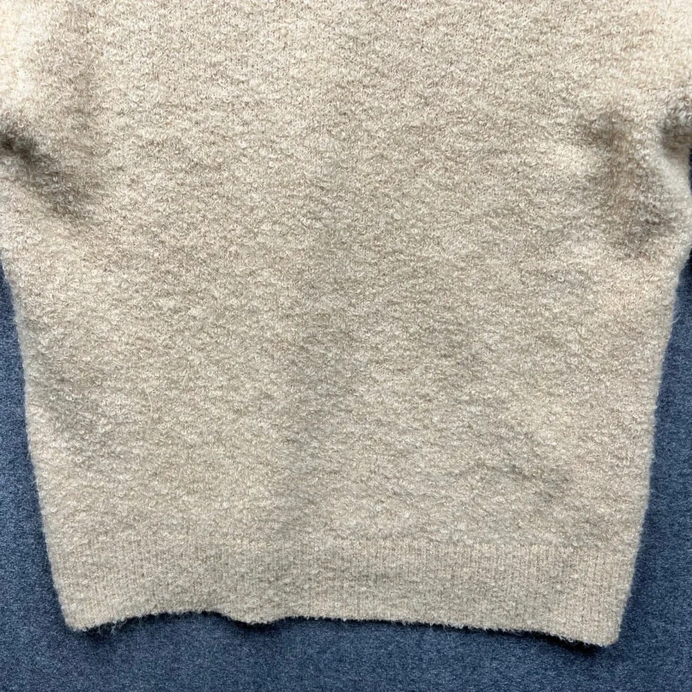 Aerie Sweater Women XS Tan V-Neck Boucle Knit Long Sleeve Pullover 065-0745-3312